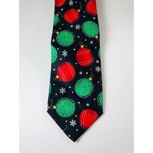 Holiday Mens Necktie‎ Silk Christmas Ornament Red Green